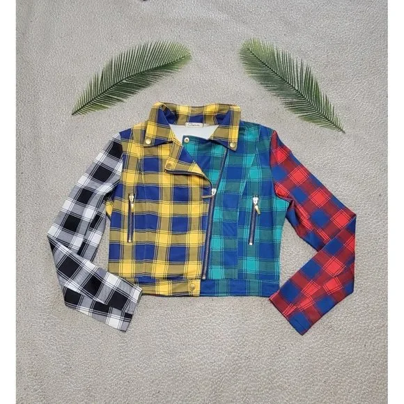 Carmin Women's Tartan Color Block Long Sleeve Patched Plaid Flannel Large - Picture 4 of 15